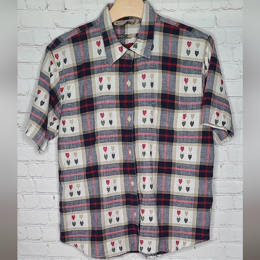 Vintage Embroidered button-down cottagecore shirt